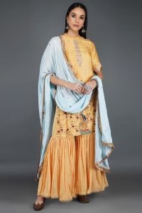 Pichwai Print Kurta With Sharara & Dupatta