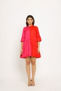 Red-Pink Half & Half Dress