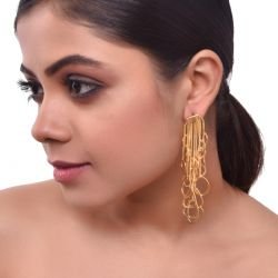 Statement Handcrafted Chic Golden Dangle Earring