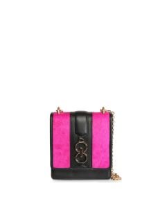 Pink - Black Pochette Leather Bag