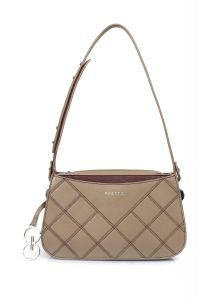 Grey - Purple Baguette Leathe Bag