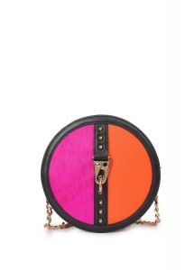Pink - Orange Hoop Leather Bag