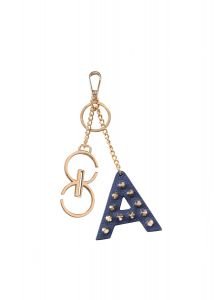 Navy 'A' Leather Charm