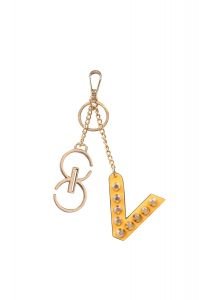 Yellow 'V' Leather Charm