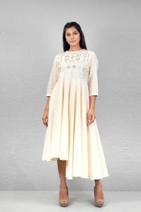 Off-white Handloom cotton up-down tunic