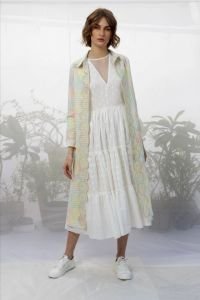 Multi Stripes Printed Jacket With Dress