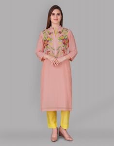 Pink Tunic with Floral Embroidery