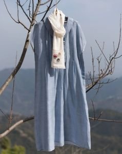 Printed Tunic With Emb. Scarf